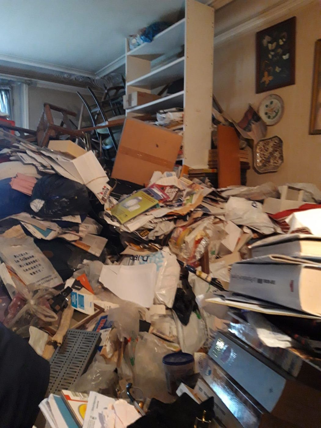 Papiers en vrac collectés pour la filière de recyclage